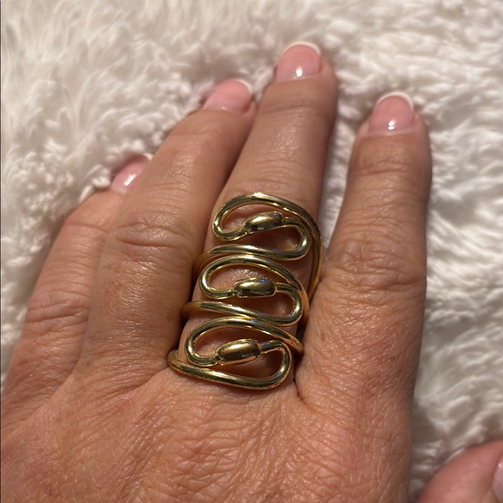 Express Gold Sculptural Ring Sz 9